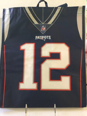 New England Patriots #12 Tom Brady GOAT Reusable Tote Grocery Bag NWT Cover