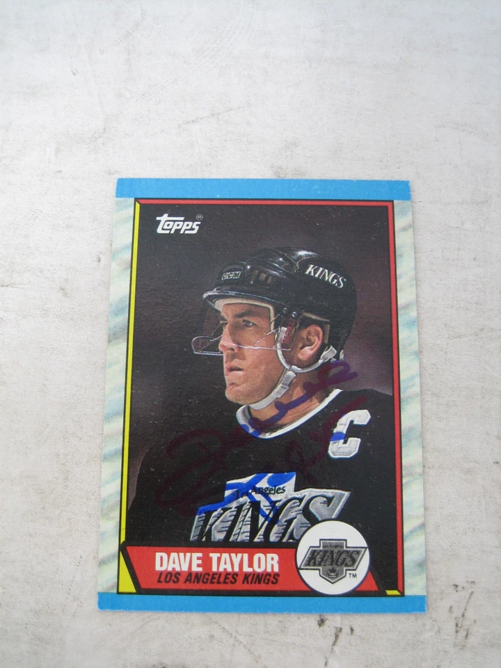 dave taylor signed topps card #58 90-91 los angeles kings autographed LA - Image 1 of 2