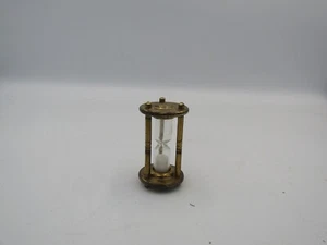 Brass Collectible Working Hour Glass Timer 2” Miniature Vintage - Picture 1 of 4
