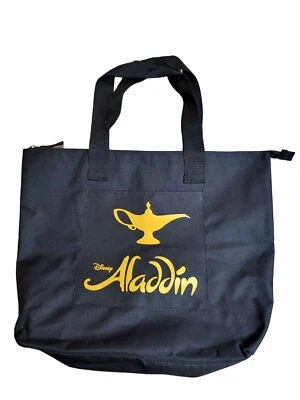 Disney Tote Bag Sz M Aladdin Canvas Black And Gold Boho Double Handle Graphic - Image 1 of 4