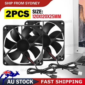 2Pcs 120mm USB Cooling Fan Silent Fan Computer Case PC CPU Case DC 5V OFFICE AU - Picture 1 of 9