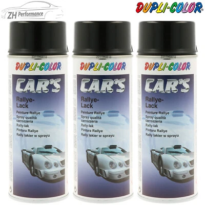 3x DUPLI COLOR Cars Rallye Lack Lackspray schwarz glänzend Acryl Spray 400ml - Bild 1 von 2