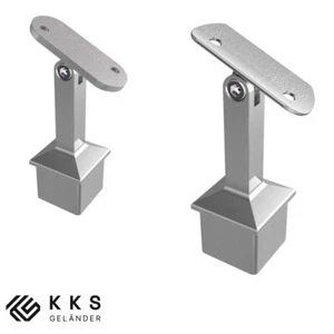 Edelstahl Rohrstütze mit Gelenk für Vierkantrohr 40 x 40 x 2,0 mm / Ø42,4 mm - Bild 1 von 8