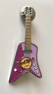 Hard Rock Cafe 2 Tone Purple Guitar Pin - Picture 1 of 2
