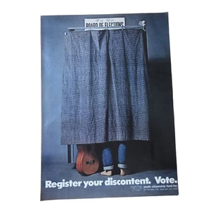 ¡Registra tu voto de descontento 1972! - Anuncio impreso vintage - Imagen 1 de 3
