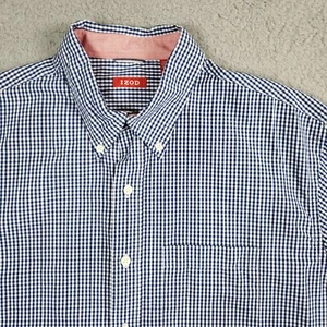 Izod Shirt Mens Large Blue White Gingham Check Modern All Day Casual Workwear - Bild 1 von 8