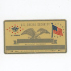 Carte de sécurité sociale vétéran américain métal vintage vierge produits Perma drapeau américain