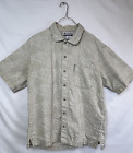 Columbia Men's Size Large Cream Colored Short Sleeve Embroidered Outdoor Shirt
