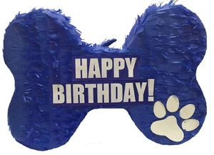 Happy Birthday Bone Pinata 20" Blue Color - Picture 1 of 1