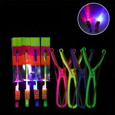 50X Slingshot Toys Shooters LED Helicopter Kids Party Games Outdoor Flying Toy