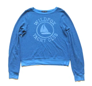 Wildfox Women's Sweatshirt Relaxed Fit Yacht Club Nautical Blue Size S VGC - Picture 1 of 11