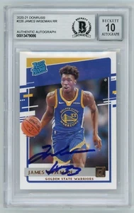 JAMES WISEMAN Signed 2020-21 Donruss Rated Rookie RC Card #226 Beckett 10 Auto - Picture 1 of 2