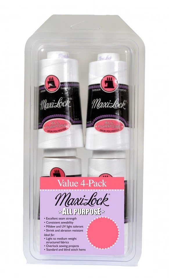American & Efird Maxi Lock All Purpose Value Pack White 143183