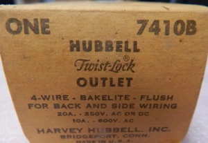 PN# 7410B, 7410, HBL7410B - HUBBELL - OUTLET (4-WIRE, 20A, 250V) - Picture 1 of 4