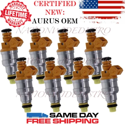 8x OEM NEW AURUS Fuel Injectors for 1995 1996 Ford F-150 5.8L V8 0280150718 - Image 1 of 4