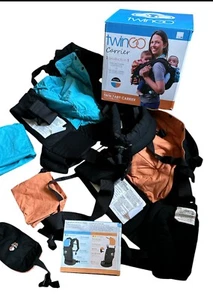 TwinGo Original Baby Carrier (Black, Blue And Orange) Fully Adjustable Tandem - Picture 1 of 6