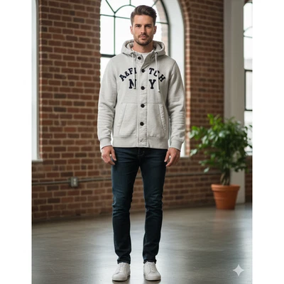 Abercrombie & Fitch Retro Y2k Muscle fit Sherpa Lined heavyweight Hoodie Sz XL - Image 1 of 4