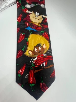 Corbata vintage 1994 Looney Tunes chile pimienta Speedy Taz Bugs pato lucas Foto 1 de 4