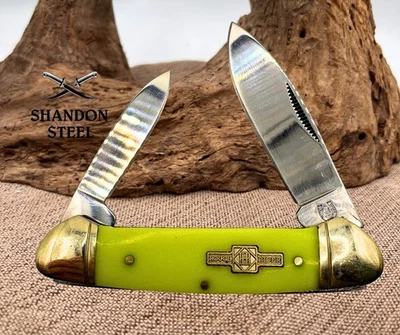 Rough Rider Canoe RR1514 Moon Glow (Glow In The Dark) Handles Pocket Knife (54) - Image 1 of 4