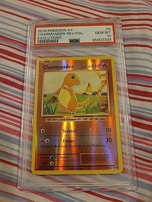 Pokemon 2016 XY Charmander Rev. Foil #9 Evolutions PSA 10 - Image 1 of 2