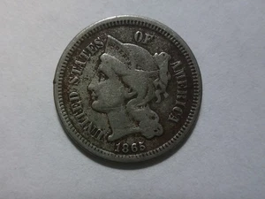 1865 3 Cent Nickel 010 - Picture 1 of 3