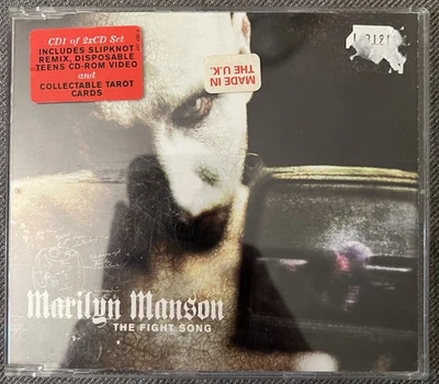 Marilyn Manson Fight Song CD 1st UK Import - Tarot Cards CD1 Enhanced OOP Foto 1 de 4