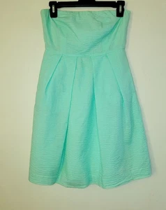 J Crew Kleid Damen Petite Small Mintgrün Trägerlos Mini Bruststütze Taschen - Bild 1 von 10