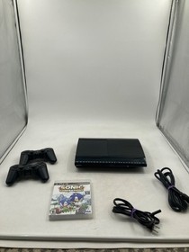 PlayStation 3 Slim Console Bundle With 2 Controllers & Sonic Generations Game