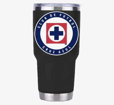 Vaso Cruz Azul 30 oz/Vaso Termico grabado en láser negro Acero inoxidable Foto 1 de 4
