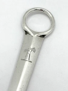 Antique Georgian Solid Sterling Silver Meat Skewer - crested - 74g / 25.5cm long - Picture 1 of 9