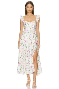 Vestido Wedelia Astr The Label $178 en floral púrpura crema, talla L - Imagen 1 de 5