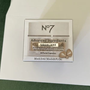 No7 Advanced Ingredients Pure Squalane Cuidado Facial de la Piel 30 Cápsulas Nuevo en Caja - Imagen 1 de 3