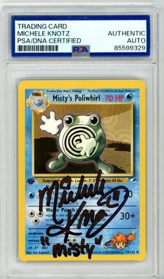 PSA Michele Knotz Signed Misty's Poliwhirl 053/132 Gym Heroes Regular Pokemon - Image 1 of 2