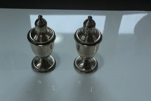 Vintage Sterling Silver Salt & Pepper Shaker Set By Duchin Weighted Glass Lined - Picture 1 of 9