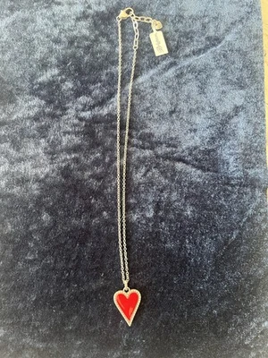 Brighton Dazzling Love Heart Necklace Red Enamel Reversible NWT - Image 1 of 4