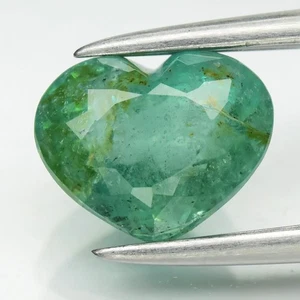 💎 1.19ct 7.3x5.8mm Heart Green Emerald - Unheated, Zambia Gem - Picture 1 of 4