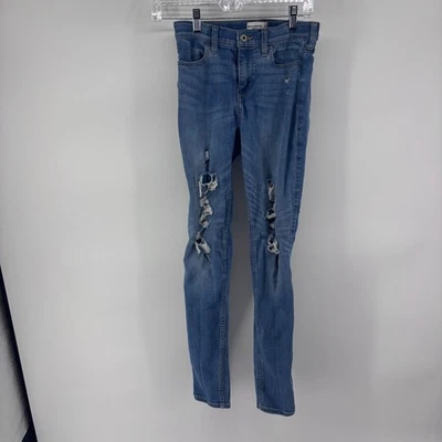 Leggings de Jean Abercrombie Niños Niñas Rasgados de tiro alto Talla 14 Largo Azul Denim Foto 1 de 4
