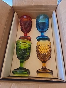 NOS? LE Smith Goblets Set Of 4 In Original Box Beautiful MCM Lot #2 - Picture 1 of 5