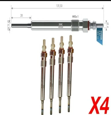 4 X SVAC HEATER GLOW PLUGS FOR SEAT EXEO 2.0TDI IBIZA 1.2TDI 1.6TDI 2.0TDI 2009- - Image 1 of 3