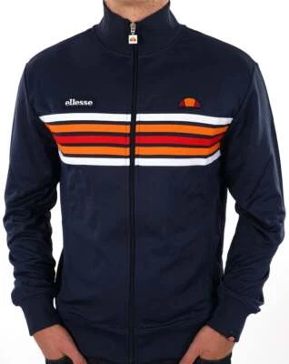 Ellesse Men's Vincenza Elite Trackie Top Navy - Striped, Zip Up, Track Jacket - Image 1 of 4