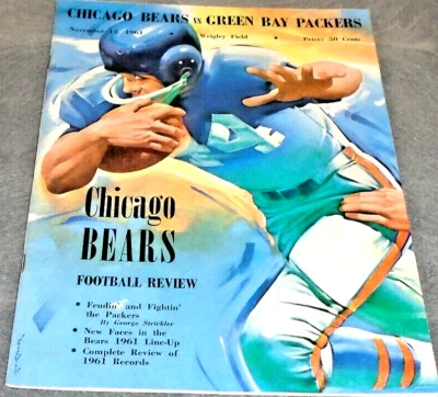 1961 CHICAGO BEARS VS GREEN BAY PACKERS OFFICIAL NFL PROGRAM AT WRIGLEY FOOTBALL - Image 1 of 4