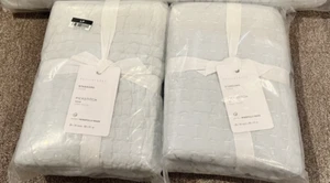 NEW Pottery Barn Pick-Stitch Handcrafted Standard Shams, Set/2, Blue Frost - Picture 1 of 3