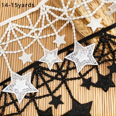 15yards Star Embroidered Lace Edge Ribbon Trims for Sewing DIY Upholstery Decor - Image 1 of 4
