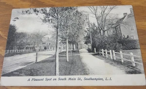1909 Postcard/PLEASANT SPOT ON SOUTH MAIN STREET, SOUTHAMPTON, LONG ISLAND, NY - Picture 1 of 1