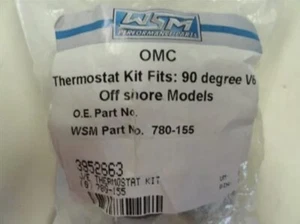 WSM OMC THERMOSTAT KIT FITS 90 DEGREE V6 OFFSHORE MODELS 780-155 MARINE BOAT - Picture 1 of 3
