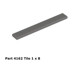 Lego 1x 4162 Gris Oscuro Azulejos 1 x 8 7166 - Imagen 1 de 1