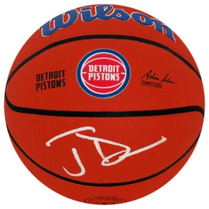 Joe Dumars Signed Detroit Pistons Logo Wilson NBA Basketball - (SCHWARTZ COA) - Picture 1 of 1