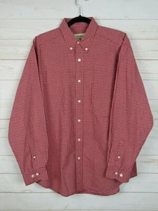 Camisa Eddie Bauer Para Hombres Manga Larga Roja A Cuadros Abotonada Talla M - Imagen 1 de 5
