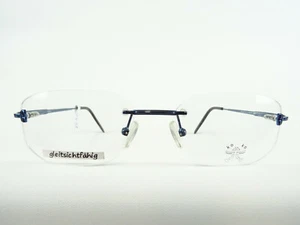 Randlos Brille Herrenfassung Bohrbrille eckig blaue Brille stabil rahmenlos Gr.M - Bild 1 von 5