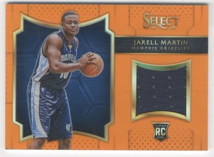2015-16 Select Rookie Swatches Prizms Orange #28 Jarell Martin Jersey /60